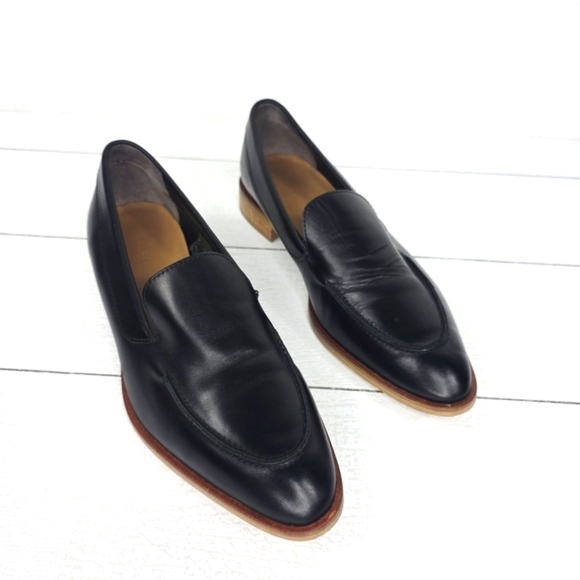 Everlane Women Loafer Black Leather Flat Slip On Shoes Size 8.5 - Picture 1 of 14